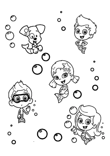 Bubulle Guppies with Puppy coloring page