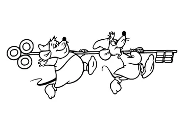 Jaq And Gus Bring A Lock coloring page