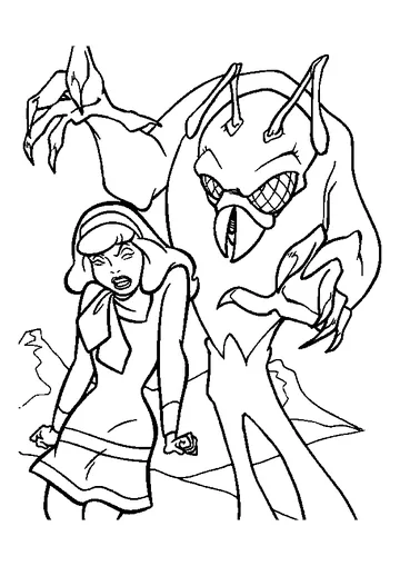 Daphne and Monster coloring page