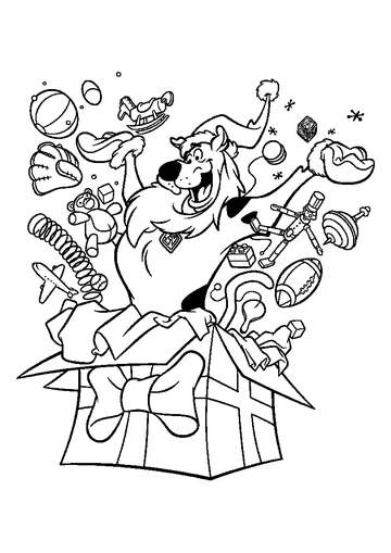 Scooby-Doo Surprise Gift Box coloring page
