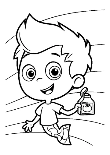 Gil has Bottle in Hand coloring page