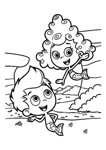 Happy Couple of Bubble Gup coloring page