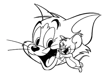 Happy Tom and Jerry coloring page