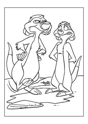 Meerkats coloring page