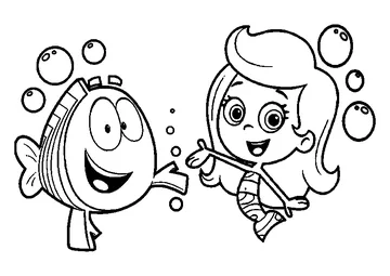 Molly with Mr Grouper coloring page