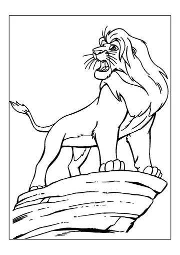 Mufasa On The Cliff Edge coloring page