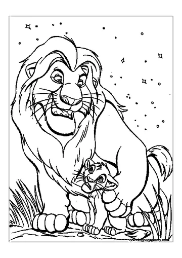 Mufasa and his son Simba coloring page