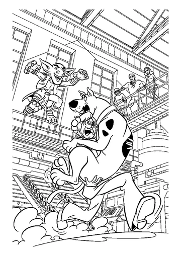 Scooby-Doo and Shaggy Running Away coloring page