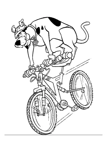 Scooby-Doo Riding a Bike coloring page