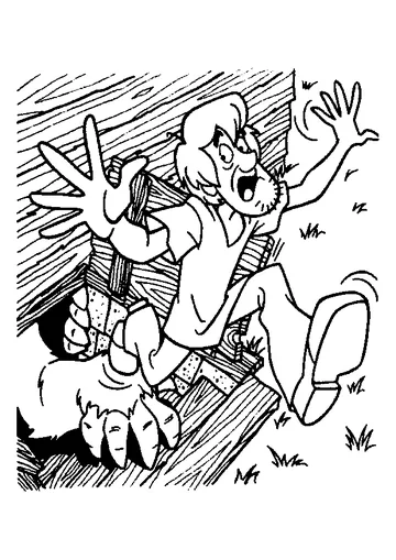 Shaggy Running from a Monster coloring page