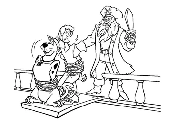 Shaggy and Scooby-Doo Pirate coloring page