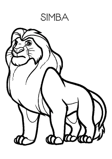 Strong Simba coloring page