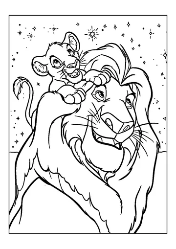 The King Mufasa And Simba Lion King coloring page
