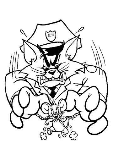 Funny Tom and Jerry Chase coloring page