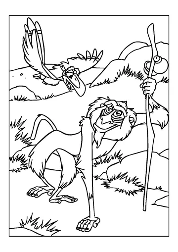Zaru and Rafiki coloring page