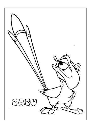 Zazu Hornbill coloring page