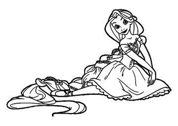 Beautiful Rapunzel Smiling coloring page