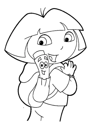 Curious Dora coloring page