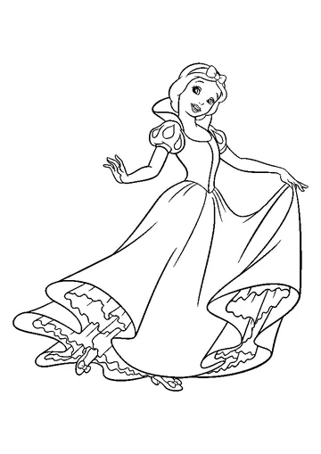 Dancing Snow White coloring page
