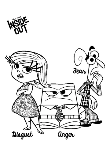 Disgust, Anger and Fear coloring page