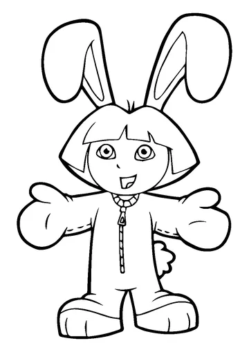 Easter Dora coloring page