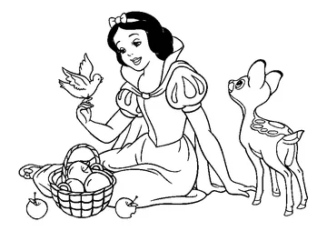 Friendly Snow White Princess coloring page