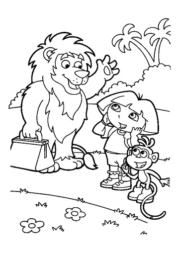 Good-bye Lion coloring page