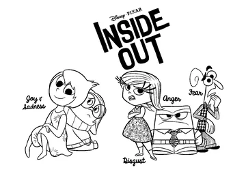 Joy, Sadness, Disgust, Anger and Fear coloring page