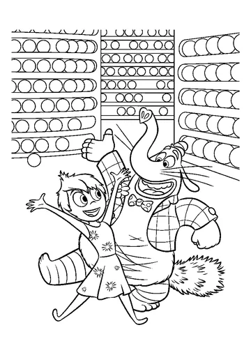 Joy and Bing Bong coloring page