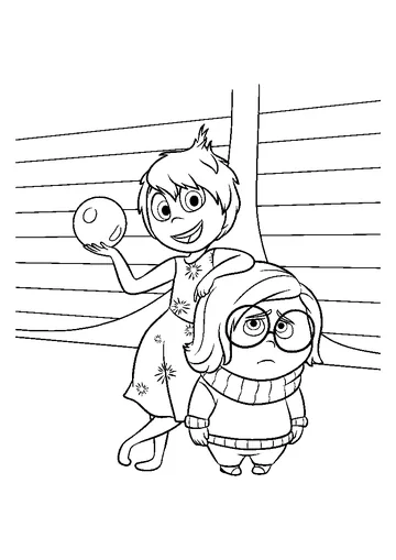 Joy and Sadness coloring page