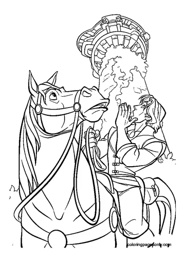 Maximus and Flynn coloring page