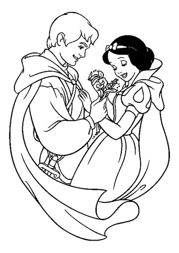 Princess Snow White and the Prince coloring page