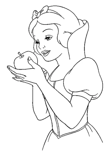 Snow White and the Apple coloring page