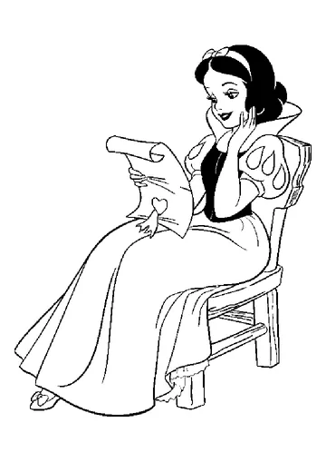 reads a letter coloring page