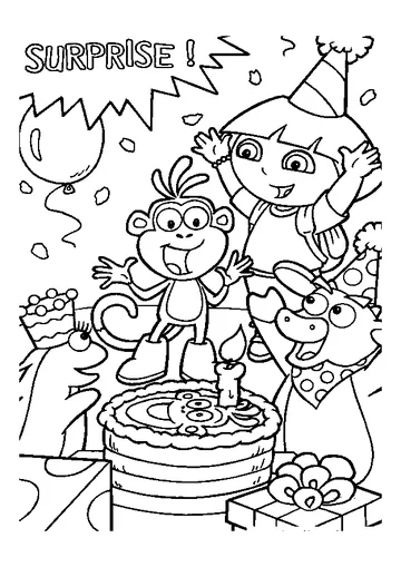 Surprise for Monkey Boots coloring page