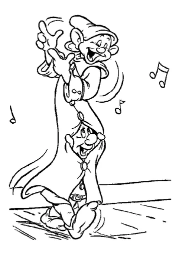 Two Happy Dwarfs coloring page