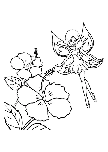 Flies Above Flower coloring page