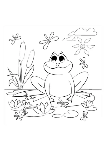A Beautiful Day for a Baby Frog coloring page