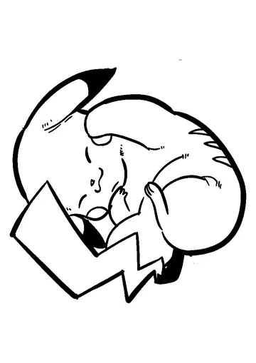 Adorable Pikachu Pokemon coloring page
