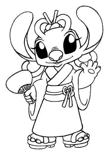 Angel in Kimono coloring page
