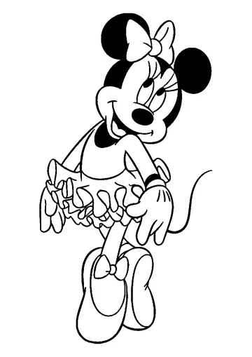 Ballerina Minnie Mouse coloring page