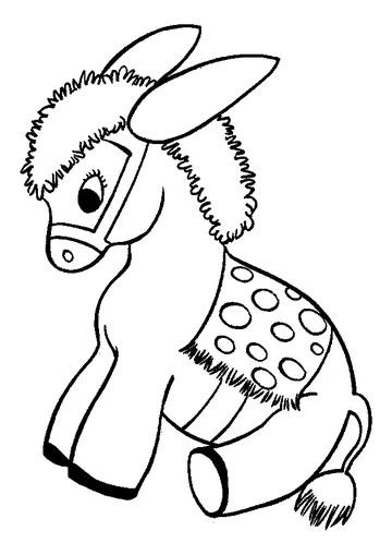 Christmas Donkey coloring page