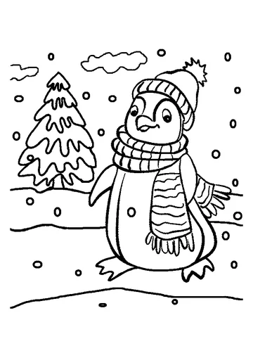 Christmas Penguin coloring page
