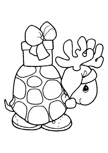 Christmas Turtle coloring page