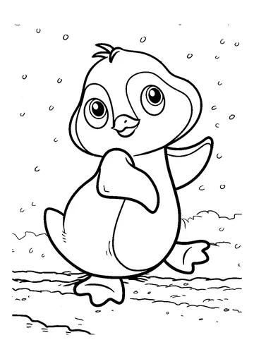 Cute Penguin coloring page