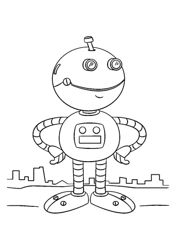 Cute Robot coloring page