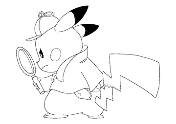 Detective Pikachu coloring page