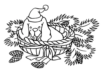 Dog Christmas coloring page