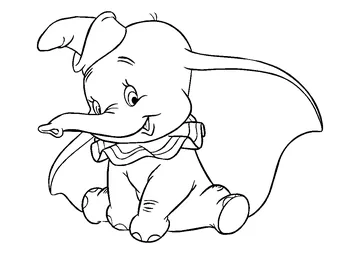 Dumbo Elephant coloring page