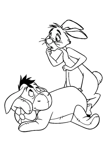 Eeyore and Rabbit coloring page